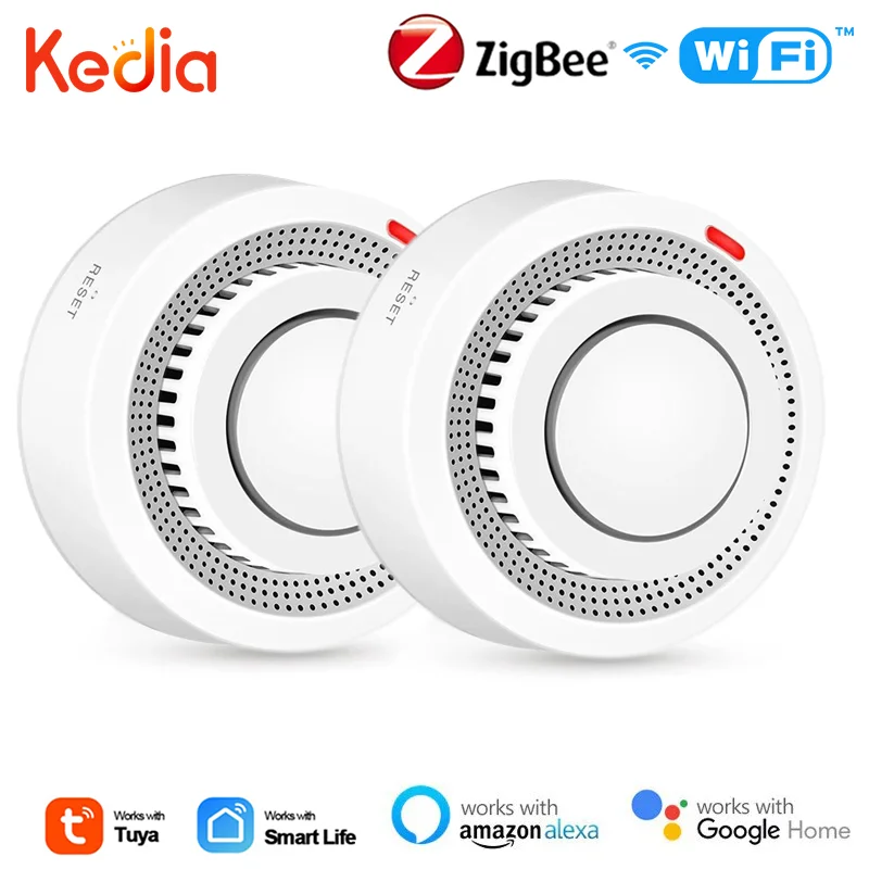 

Детектор дыма Tuya Zigbee с Wi-Fi, умный детектор дыма для домашней безопасности, с дистанционным управлением