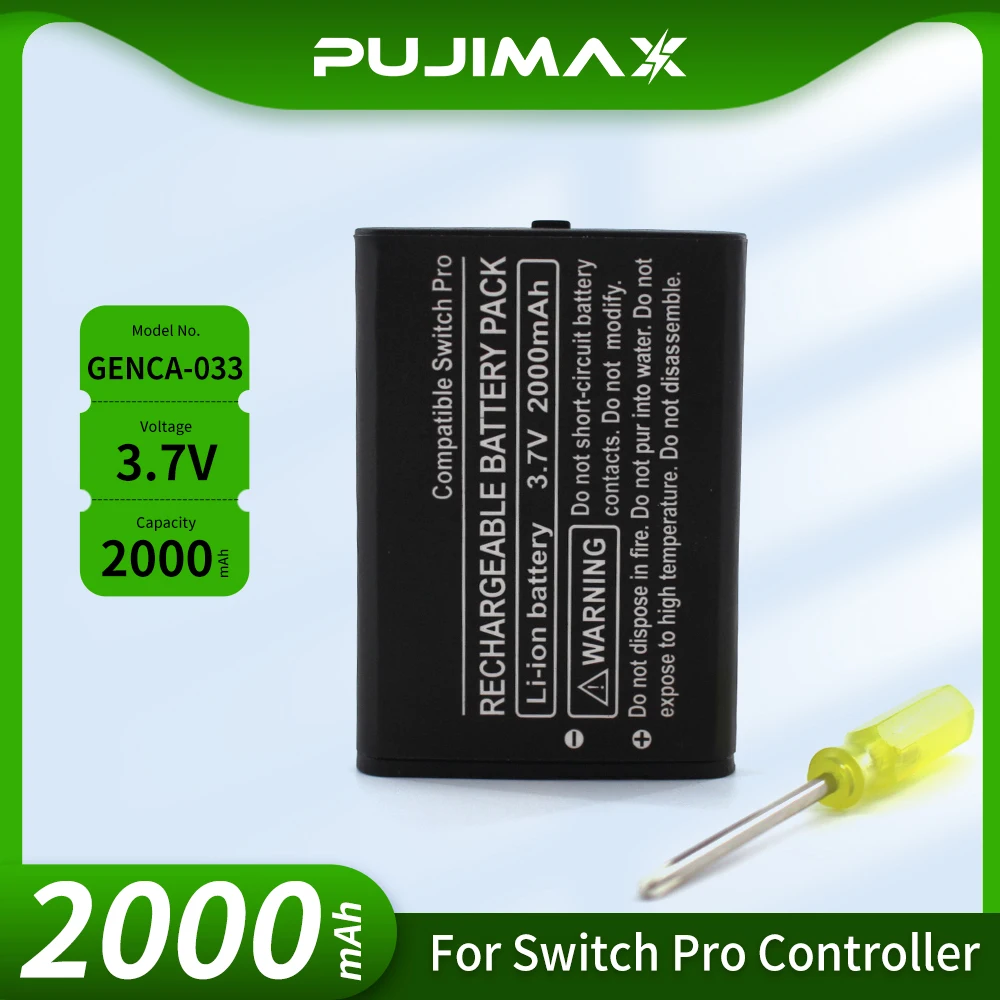 

Аккумулятор PUJIMAX 2000 мАч для CTR-003 C/CTR-A-AB для Nintendo 2DS XL, 3DS, CTR-001, JAN-001, MIN-CTR-001, контроллера Switch Pro
