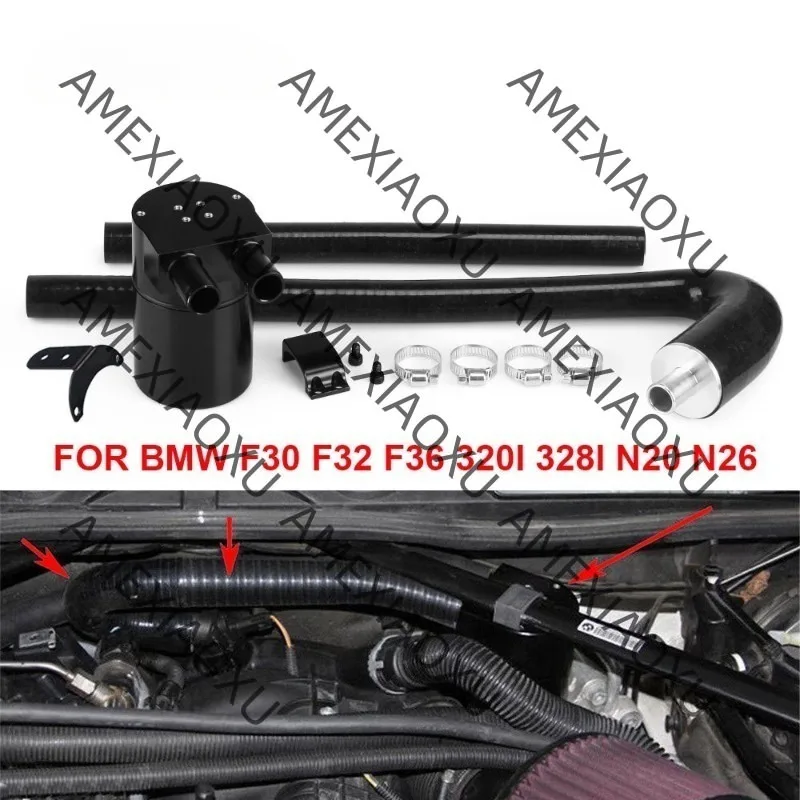 Baffle Oil Catch Can Tank With Radiator Silicone Hose for BMW F30 F32 F36 320i 328i N26 Engine