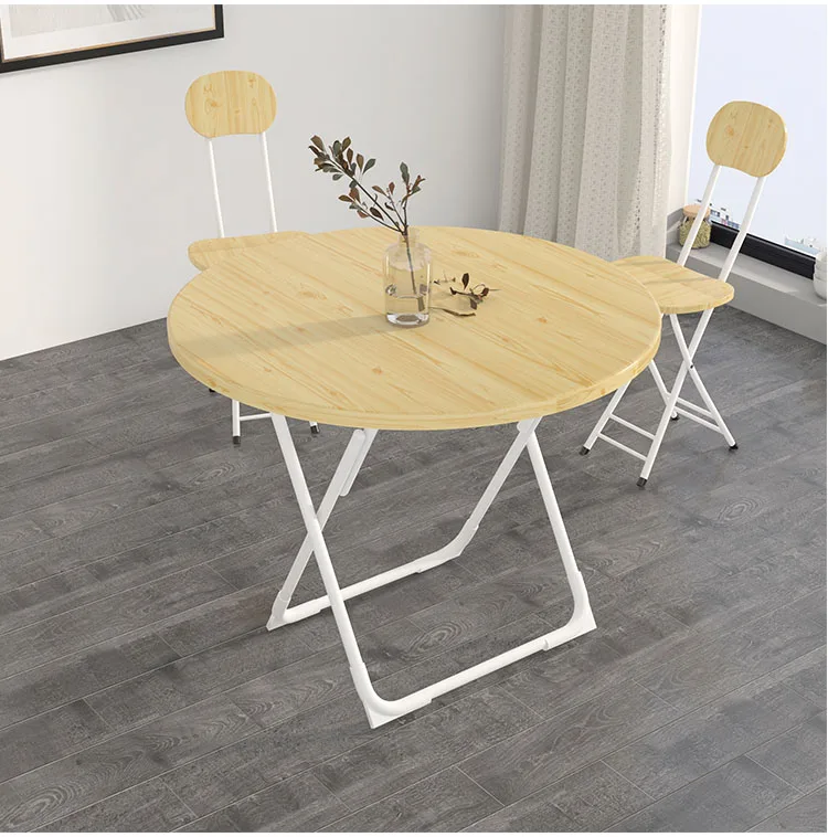 Portable Round Square Wooden Kitchen Foldable Dinner Dinning Table Modern Wood Folding Dining Tables