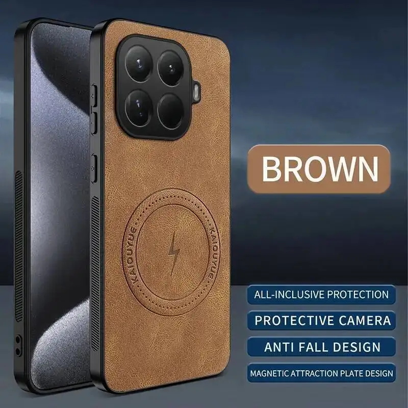 حافظة مغناطيسية لهاتف MI Xiaomi 15T Pro 15t حافظة جلدية فاخرة من جلد الخراف PU لهاتف Xiaomi 15t Pro مقاومة للصدمات وصديقة للبشرة Funda