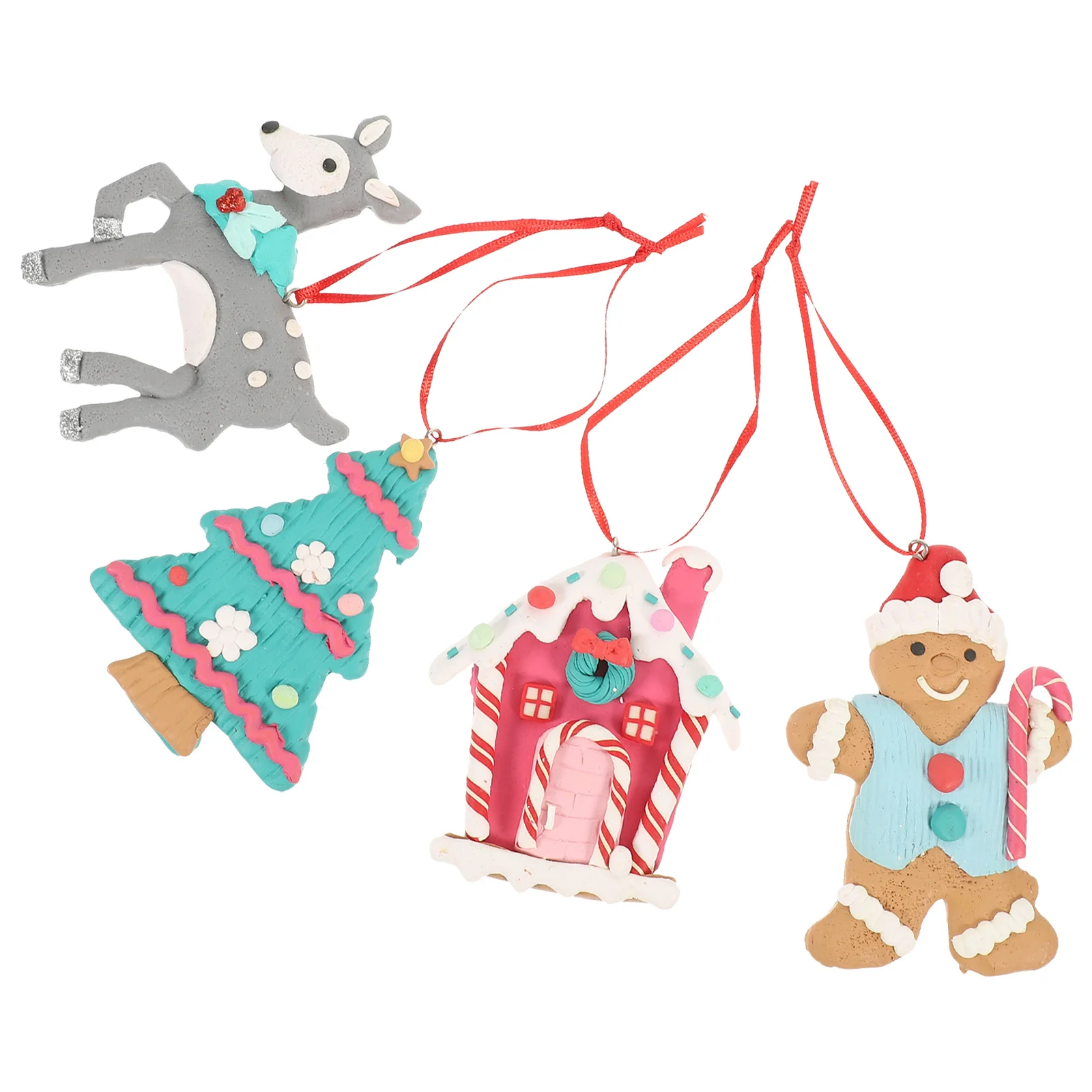 

4 Pcs Christmas Tree Hanging Decor Decoration Pine Ornaments Decors Small Decorations