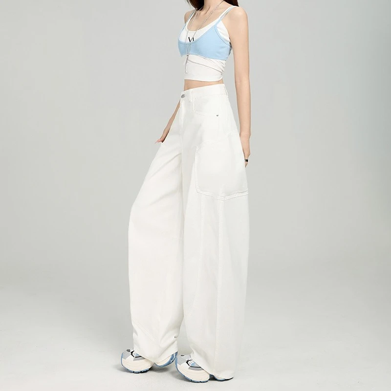 Thin American Retro Fashioned Scimitar Jeans, Ladies Spring and Summer New Loose Leisure. Sense of RelaxationFloor-length Jeans