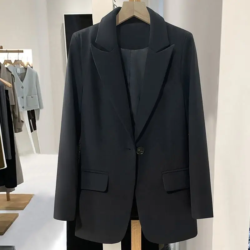 

Women'S Modern Blazers Turn Down Warm Quality Outer Pleated Split Party Looks Bandage Coarse Textile Texture Hot Selling Full