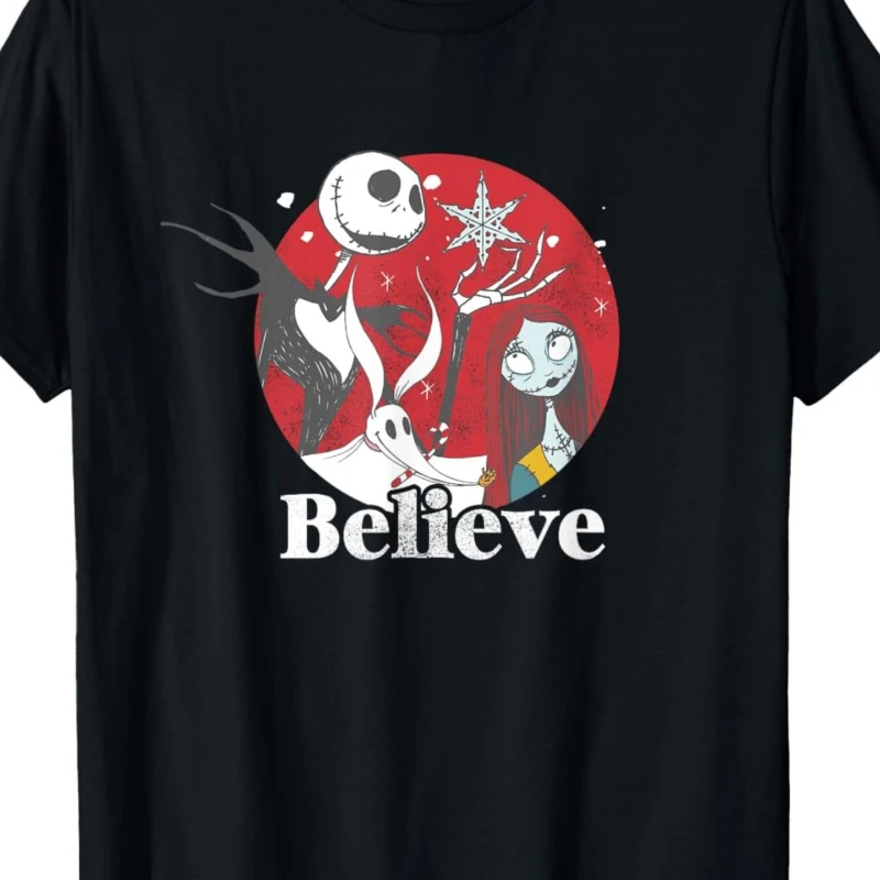 Camiseta de verano con estampado de Jack Skellington y Zero "Nightmare Before Christmas", camiseta inspirada en la película de Halloween de Tim