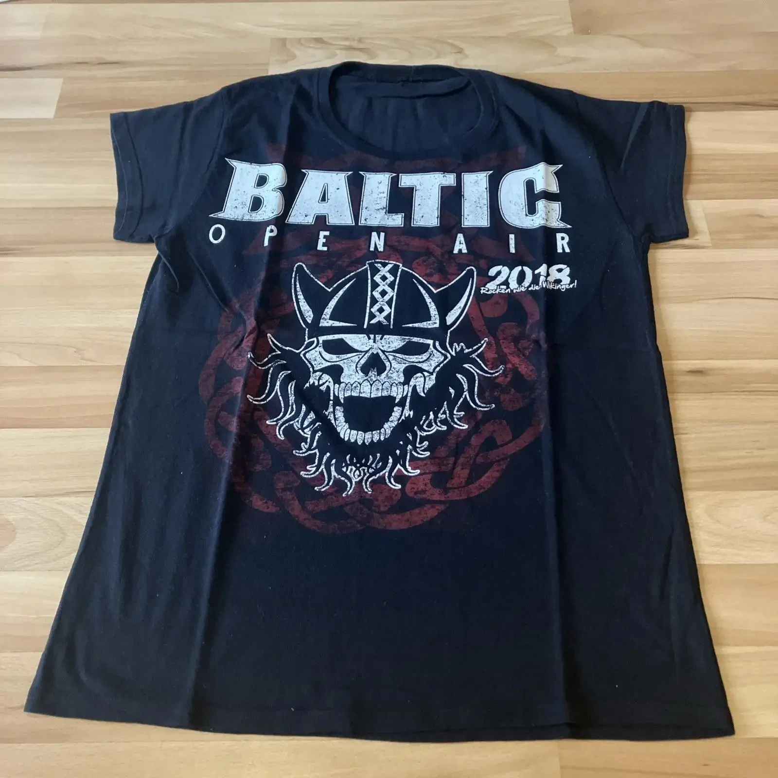 T shirt Baltic Open Air 2018 size M enlarged neckline and shorter sleeves Image 1 of 4 vintage Washed Top For Everyday Wear