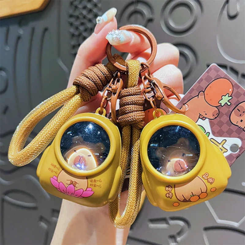 Capybara Schultasche, leuchtender Schlüsselanhänger, Cartoon-PVC, im Dunkeln leuchtender DIY-Taschenanhänger, süßes kleines Geschenk für Kinder