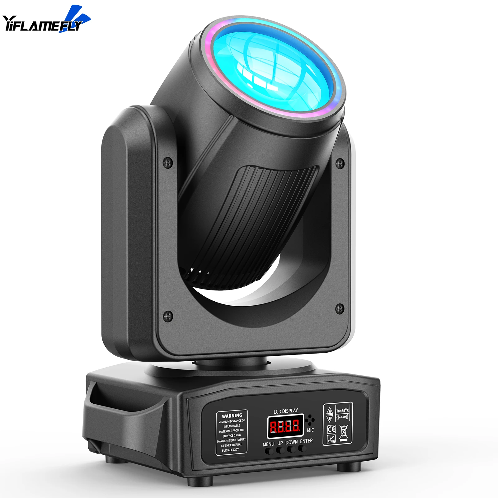 

Yiflamefly 150 Вт белый светодиод и RGB Halo 18-гранная призма движущаяся голова с DMX512 14CH звуковой активацией для дискотечных свадебных вечеринок