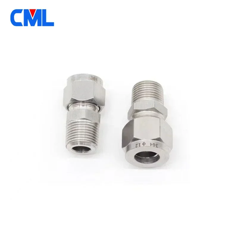 Conector de compressão de virola dupla de aço inoxidável SS 304, tubo de 6mm 8mm 10mm 12mm para 1/8 \