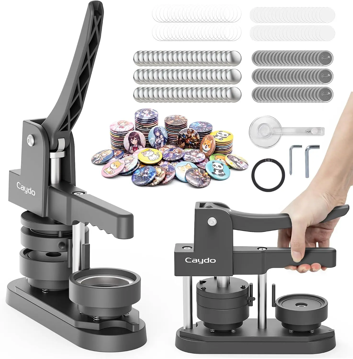 2.25in(58mm) Button Maker Machine, Pin Maker Machine for Anime Fans DIY Badge Making Press Kit, Create Fan Pins for Conventions, Anime Meetups & Band Parties, Gifts for Young Adults