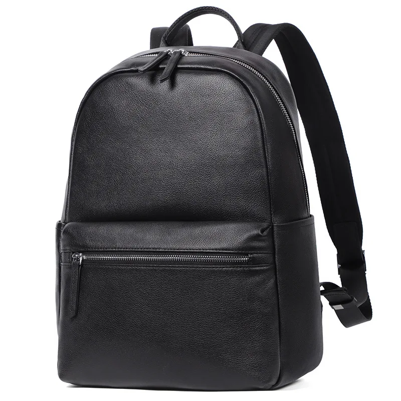 New Business Men Backpack First Layer Cowhide Men\'s Bag Genuine Leather Schoolbag Large 15.6 Inch Laptop Travel Backpack