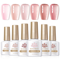 BORN PRETTY 6pcs*7ml Nail Gel Polish Kit Jade Jelly Nude Jelly Pink French Nail Design Natural Color Valentine's Day Gift