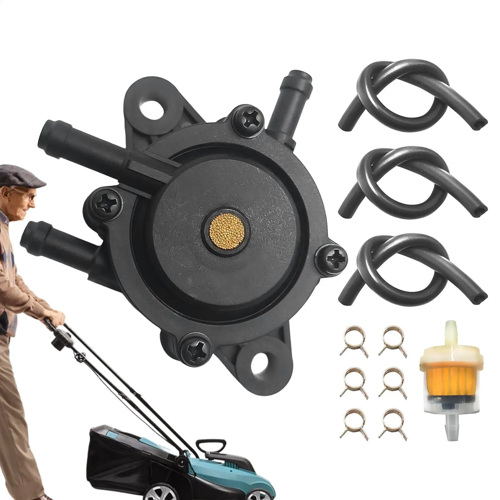 

Oil Pump With Filter Lawn Mower Small Engine Oil Pump Compact Wear-Resistant Small Engine Parts For Yard Outdoor Patio Grassland