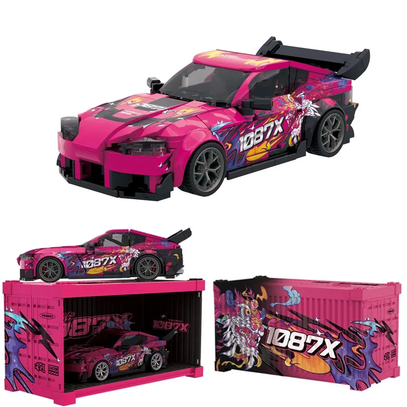 

Simulation Speed Car Model Building Blocks Set with Display Box Super Racing Drift Sports Cars Collectible Vehicle Bricks Gifts