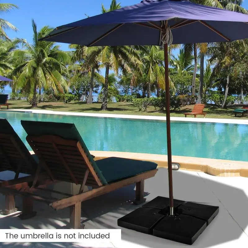 Heavy Duty Cantilever Umbrella Base, 20L Water Fill Weight, 4-Piece Stable Structure for Large Offset Patio Umbrellas, Wind Resistant Stand for Garden Terrace and Commercial Use