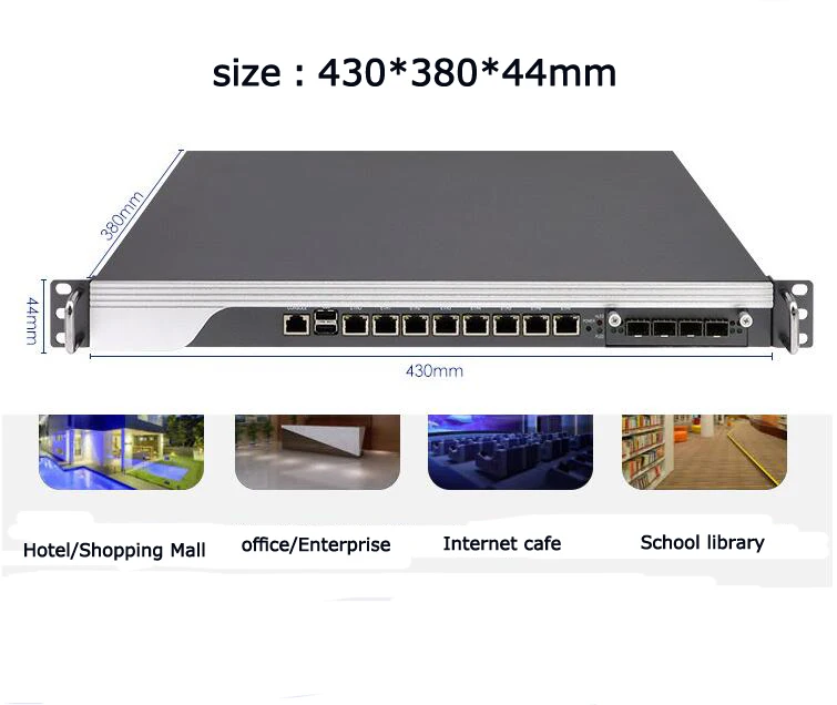 1U Rack Mountable Intel H170 I7 9700 8*I211 LAN HD COM Network Appliance Server PC 8XPCIE Expansion ESXI Vmware Openwrt Pfsense