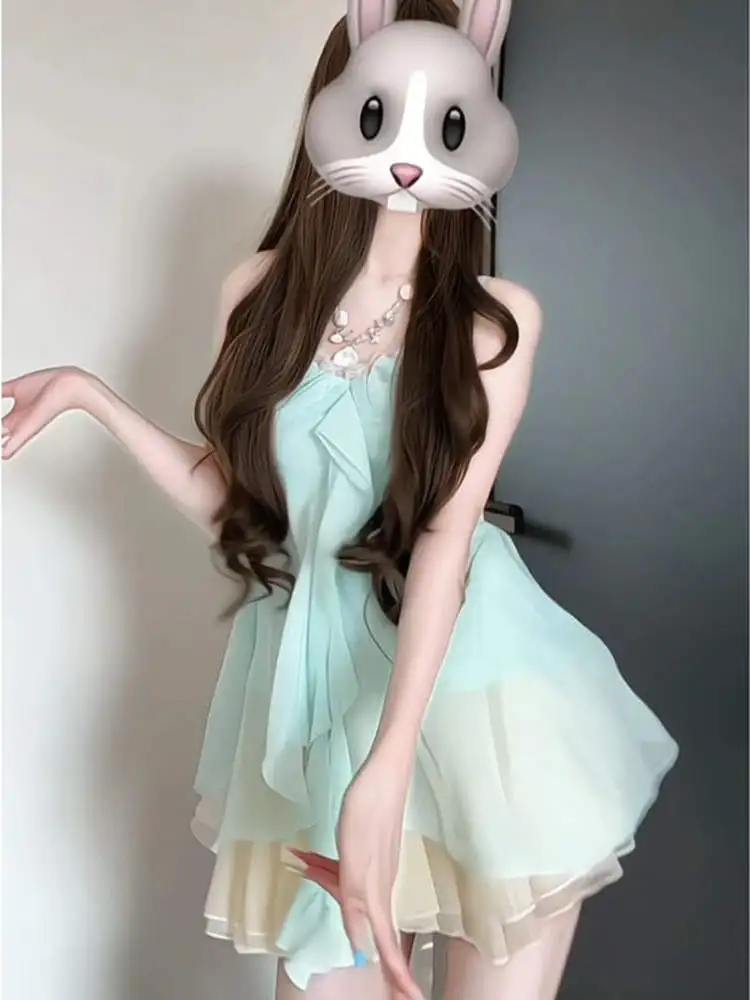 

Summer 2026 Unique Beautiful Set Puffy Half Skirt Anti-Aging Whole Set OOTD Matching Cotton Short Sleeve V-Neck Vest Style