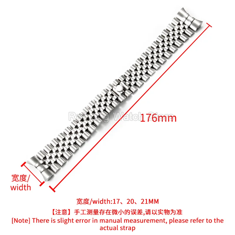 Elegant Watch Accessories for Rolex Oyster Datejust 20mm 21mm Curved Dedicated Lug End Breathable Stainless Steel Watch Strap