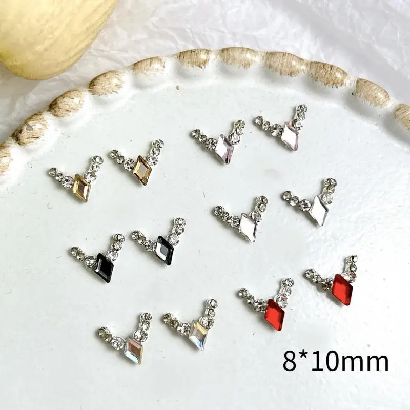 

20PCS Exquisite Colorful Diamond Crystal Nail Charms Transparent Glass Rhinestone Inlaid Nail Art Decorations DIY Fairy Nails