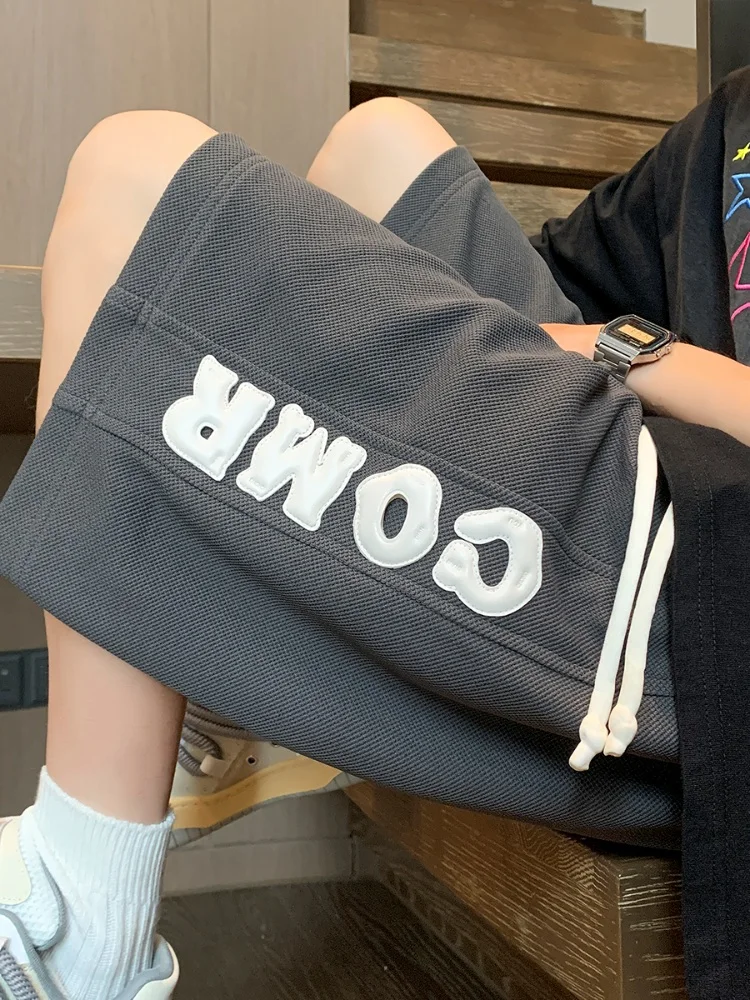 

Мужские летние тонкие быстросохнущие спортивные брюки American Style: повседневные, свободного кроя, длиной до колена, дышащие, комфортные, прямого силуэта