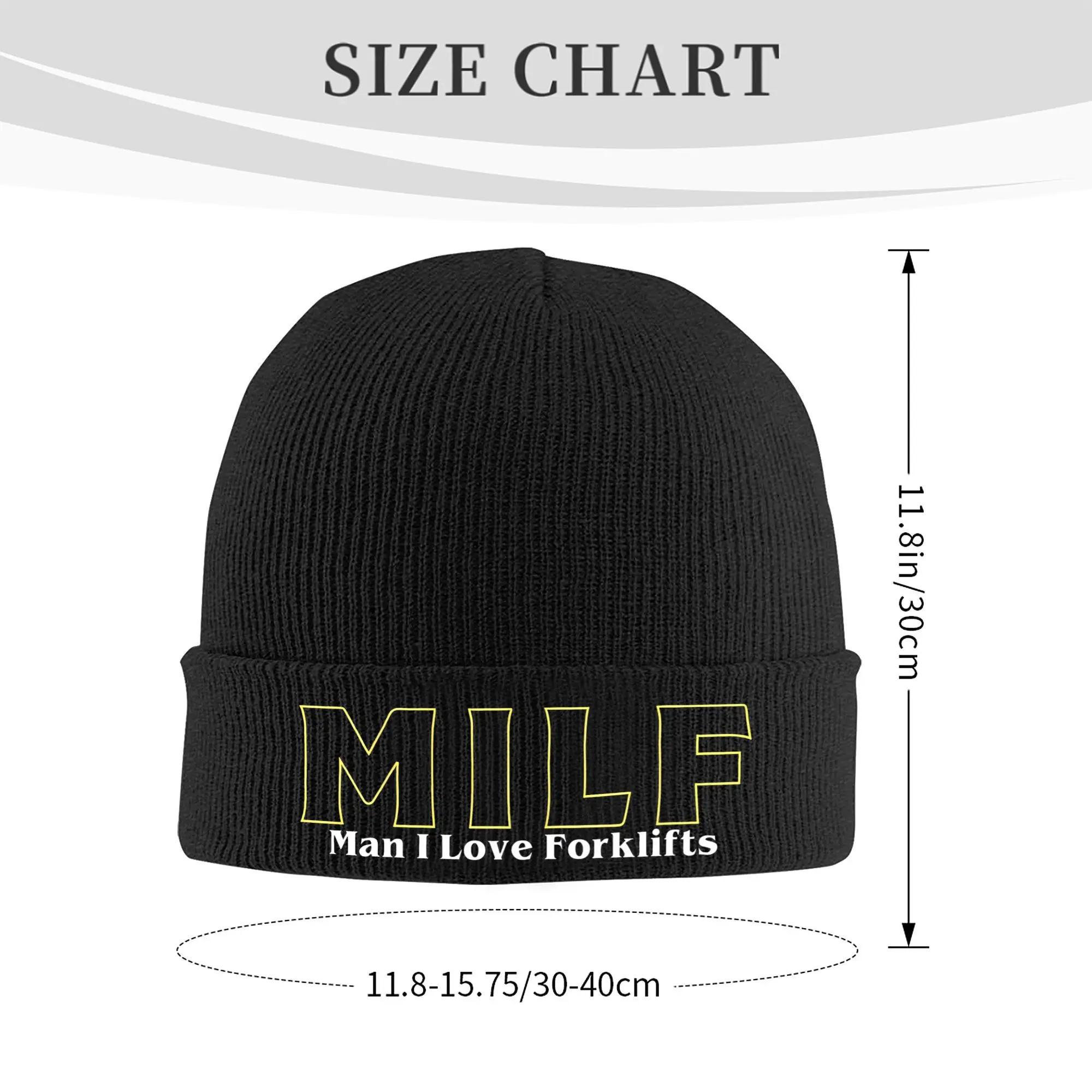 MILF Man I Love Forklifts Knitted Caps for Women Men Beanie Winter Hat Acrylic Forklifter Casual Caps