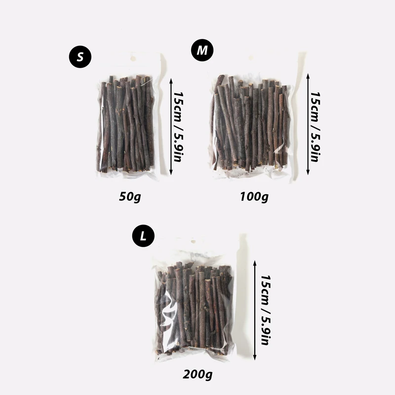 50/100/200g Hamster Rabbit Teeth Grinding Apple Tree Stick Molar Chew Toys Branch Perches Chew Bite Toys Stick Small Animals Toy