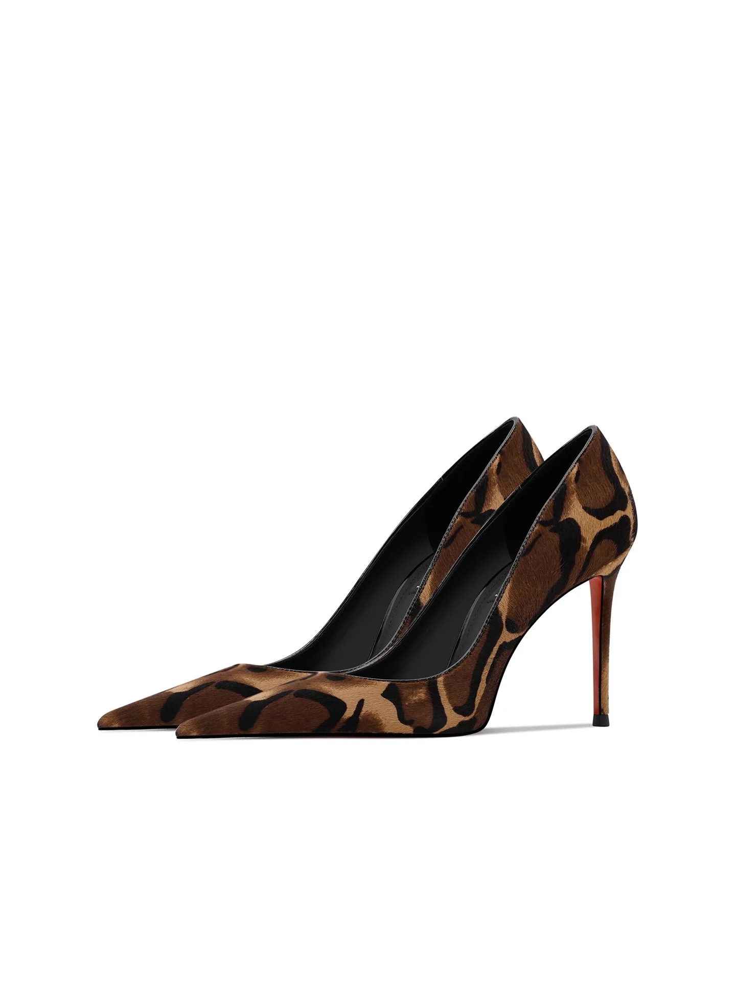 خنجر خريف جديد مدبب الفم الضحل ليوبارد طباعة الجلود الفراء موضة أحذية واحدة مأدبة فستان أحذية نسائية متعددة الاستخدامات #1