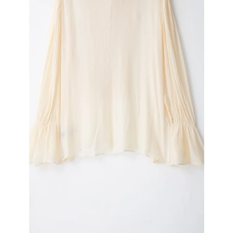 2026 Neue Kollektion Damenkleidung Rüschenbluse Luxuriöse Vintage-Style Hemden Elegantes Damen-Dinner-Hemd – Detail 14