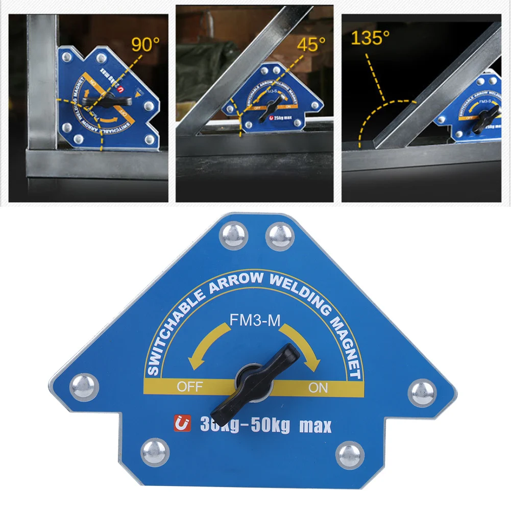 Welding Magnet Soldering Locator Tool Magnetic 30-50KG Suction Arrowing-Shape with Switch