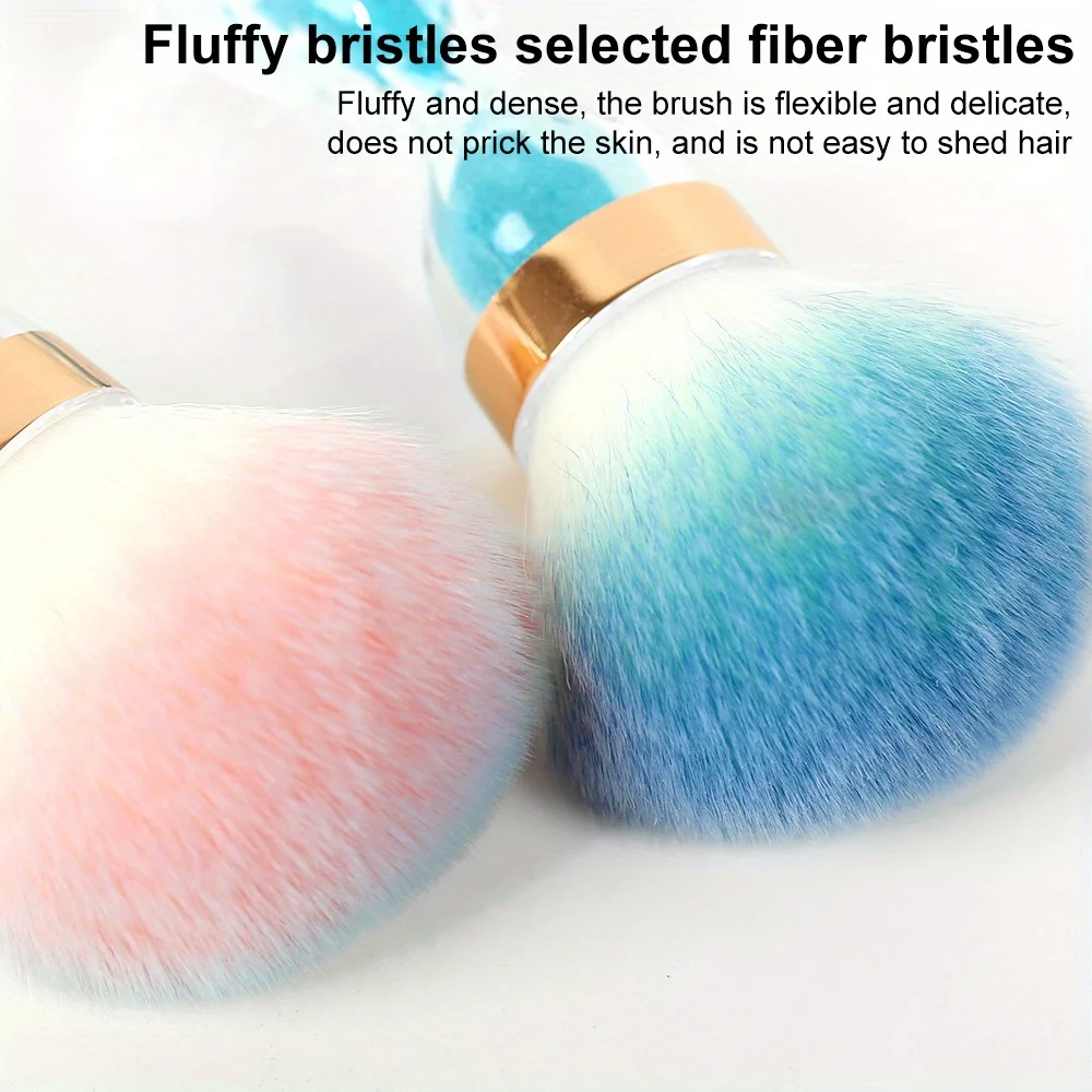 مسمار الفن فرشاة الغبار للأظافر الساعة الرملية مقبض مسحوق إزالة تنظيف لينة فرشاة الأظافر ل مانيكير هلام مسمار الملحقات أداة #4