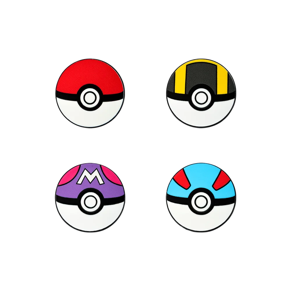 4-teiliges Poké Ball Emaille-Pin-Set: Klassische, Master-, Ultra- & Great Ball Broschen für Fans, Cosplay & Tägliche Dekoration