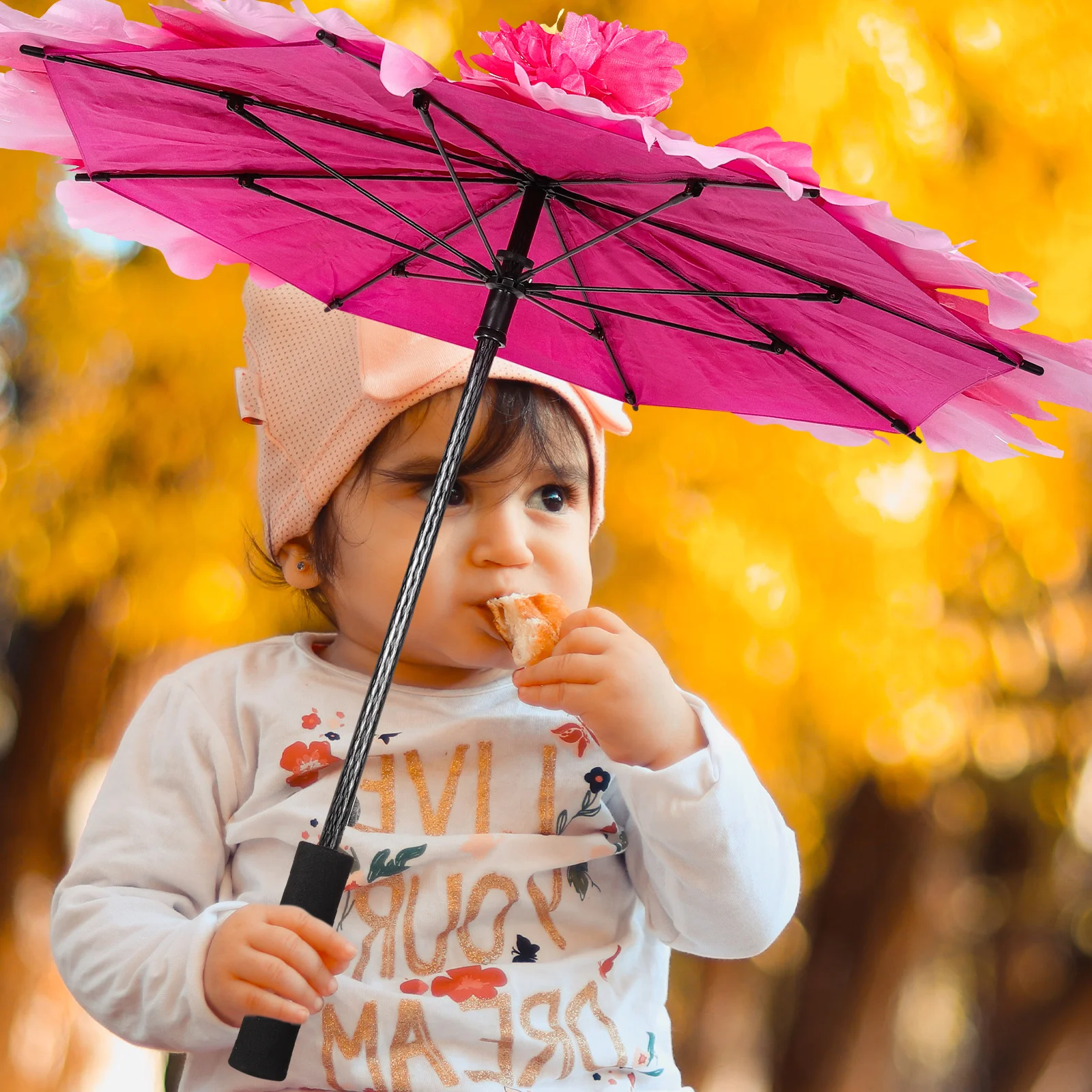 

60cm Peony Dance Prop Umbrella Metal Handle Stage Performance Cloth Parasol for Wedding Party Photography Event