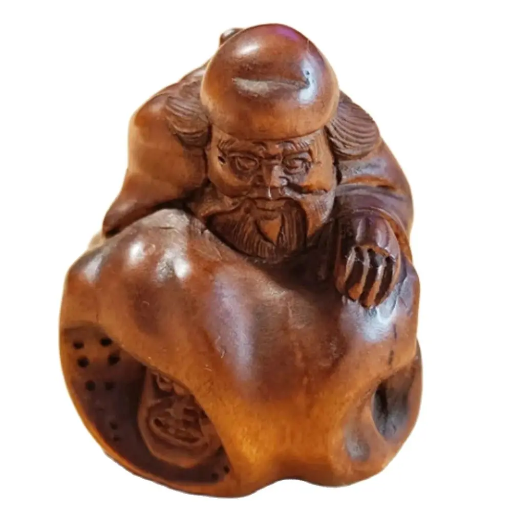 

RS343, 2 дюйма, ручная резная японская скульптура Boxwood Netsuke, искусственная Статуэтка Oni, скульптура талисмана, маленькие украшения