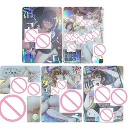 Anime Sexy Naked Pure Girl Collection Card colore rifrattore Flash Busty Beauty Nude Card cartone animato giapponese Flashy Designs Gifts