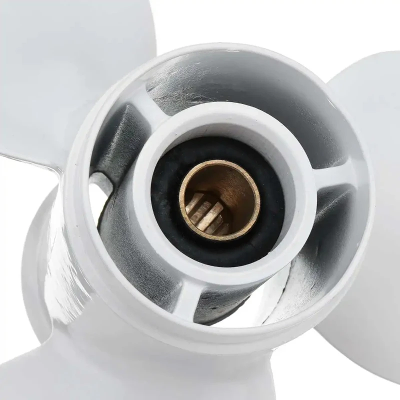For Yamaha 9.9-15HP White 683-45941-00-EL Boat Outboard Propeller 9 1/4 x 12 Aluminum 8 Spline Tooth 3 Blade Marine Propeller