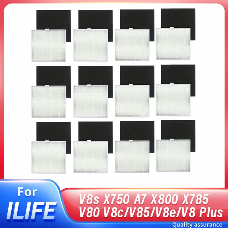 12 pcs Hepa filter Sponge filter for ilife V8 V8s X750 X800 V80 Vacuum cleaner hepa filter replacements filter parts