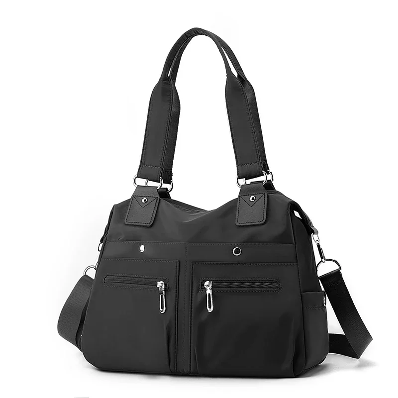 

Women Minimalist Crossbody Bag Large Capacity Nylon MultiCompartment Handbag Adjustable Strap Zipper Daily Commute