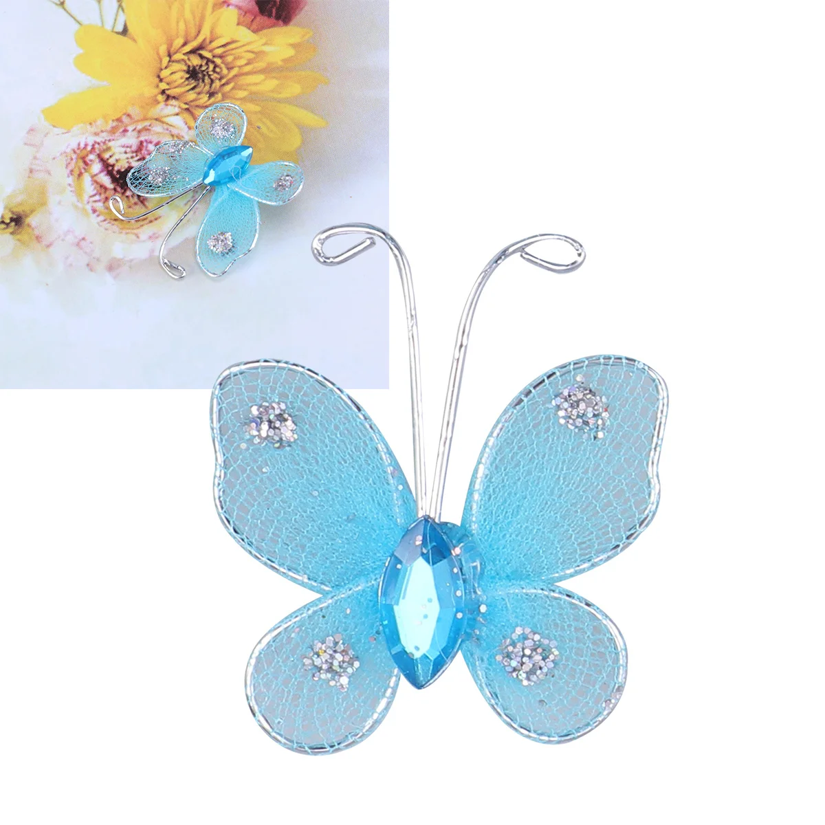 

50pcs Simulation Butterfly Mesh Diy Wedding Decoration Home Party Bridal Shower Christmas Graduation Craft Sewing Material