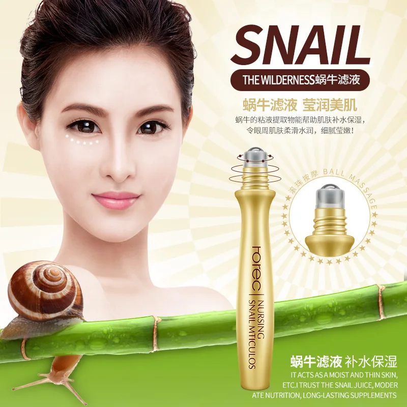 ROREC Eye Serum Firming Snail Essence for Eyes Cream Dark Circle Cream Snail Hyaluronic Acid Korean Cosmetics Skin Care