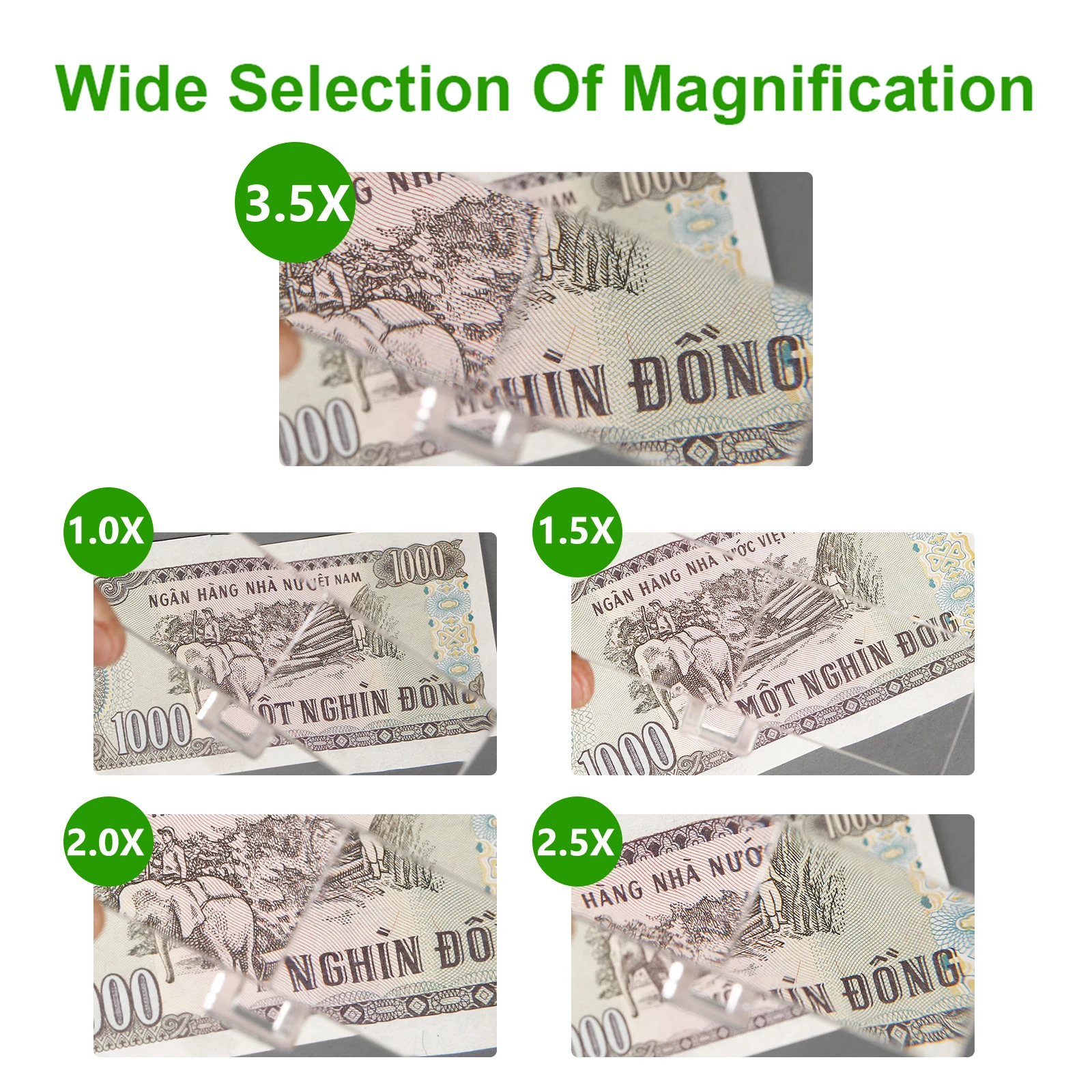 

Светодиодная лупа на голову с 5 сменными линзами (от 1.0X до 3.5X), увеличительное стекло на голову для ремонта часов и чтения