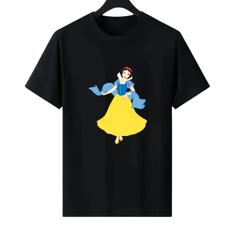 

Disney Princess Woman Round Neck Parent-child Clothing Cartoon Kawaii Loose Tops Ladies Cheap Short Sleeves T-Shirt Sweatshirts