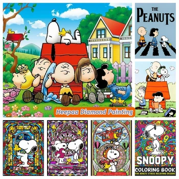 Diy Kawaii S-스누피 전체 다이아몬드 페인팅 귀여운 만화 개 5d 모자이크 크로스 스티치 공예 자수 홈 인테리어 어린이 선물