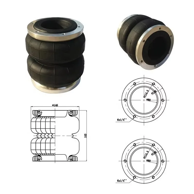 Auto Suspension Parts air Spring 2B 5200-9 Rubber air Spring Half Assy Double Convoluted air Bellow for Industrial Equipment