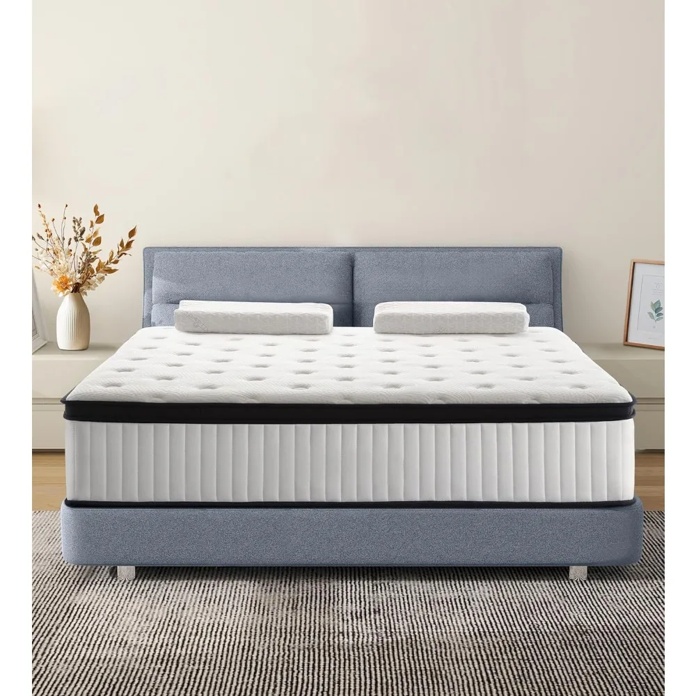 

12 Inch Full Size Mattress, Memory Foam & Pocket Springs Hybrid Mattress in a Box, Soft Full Colchon, Fast Rebound & Pressure Re