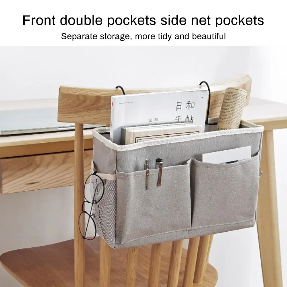 Canvas Bedside Hanging Pocket Storage Bag Bedroom Magazine Storage Pouch Diaper Caddy Toy Holder Baby Tissue Box Home Organizer