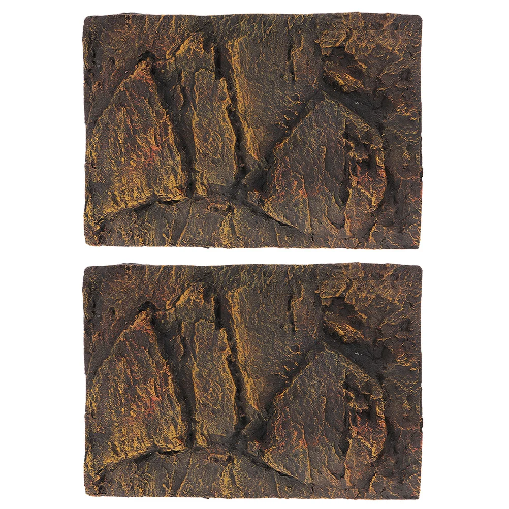 

2pcs Turtle Tank Decorative Board 3D Aquarium Background For Reptile Terrarium Fish Tank Decoration Landscape Cork Bark
