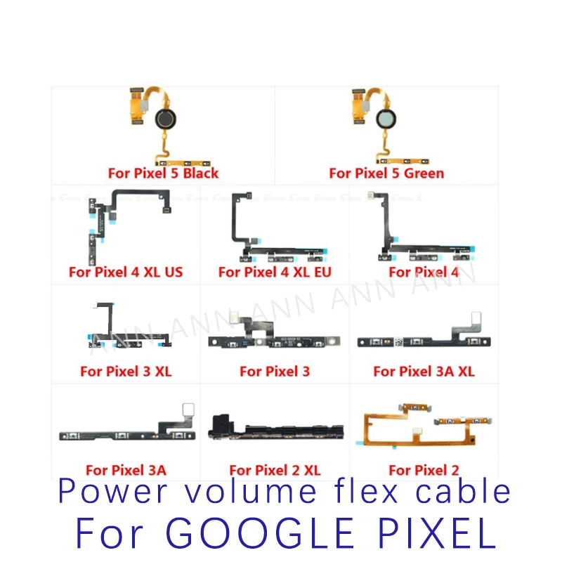 

Power Volume Flex Cable For Google Pixel XL 2 2XL 3 3XL 3A 4 4XL 4A XL 5 5A 5G Side Buttons Power Volume Key Flex Ribbon Parts