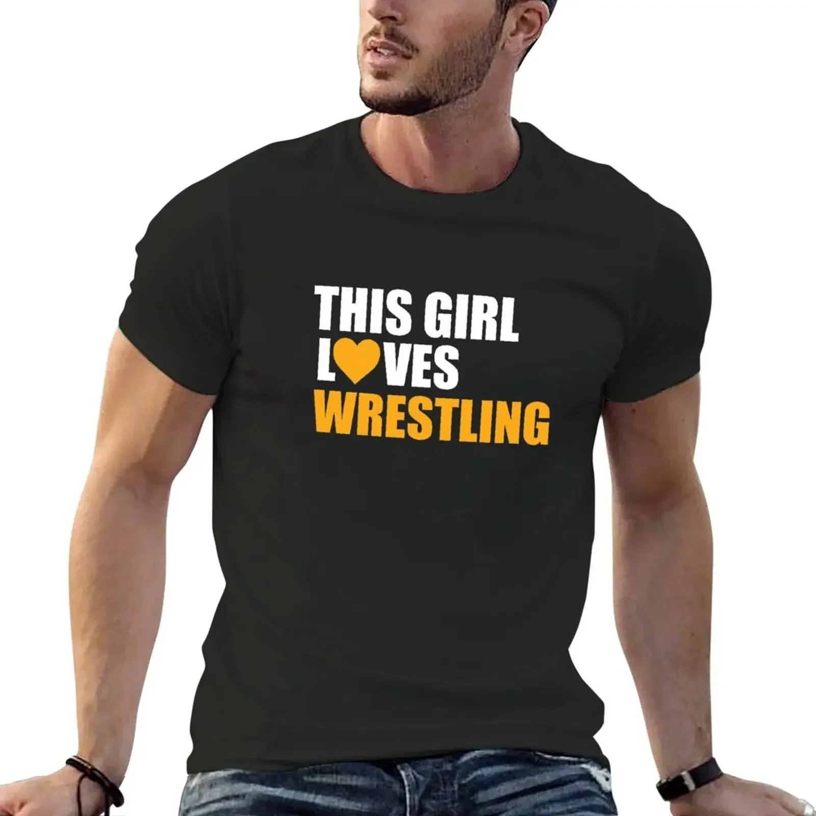 

Funny Wrestling Design This girl love wrestling T-Shirt summer clothes cotton graphic tees mens t shirts