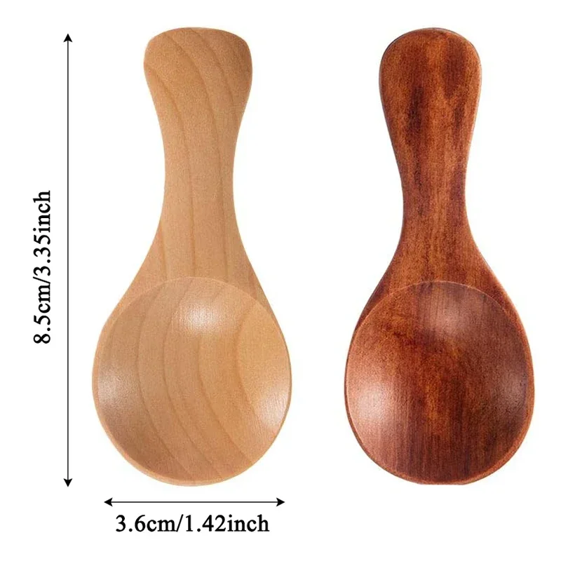 1/10Pcs Kurzen Griff Kleine Holz Löffel Tee Honig Kaffee Küche Gewürz Würze Salz Zucker Mini Baby Löffel zubehör