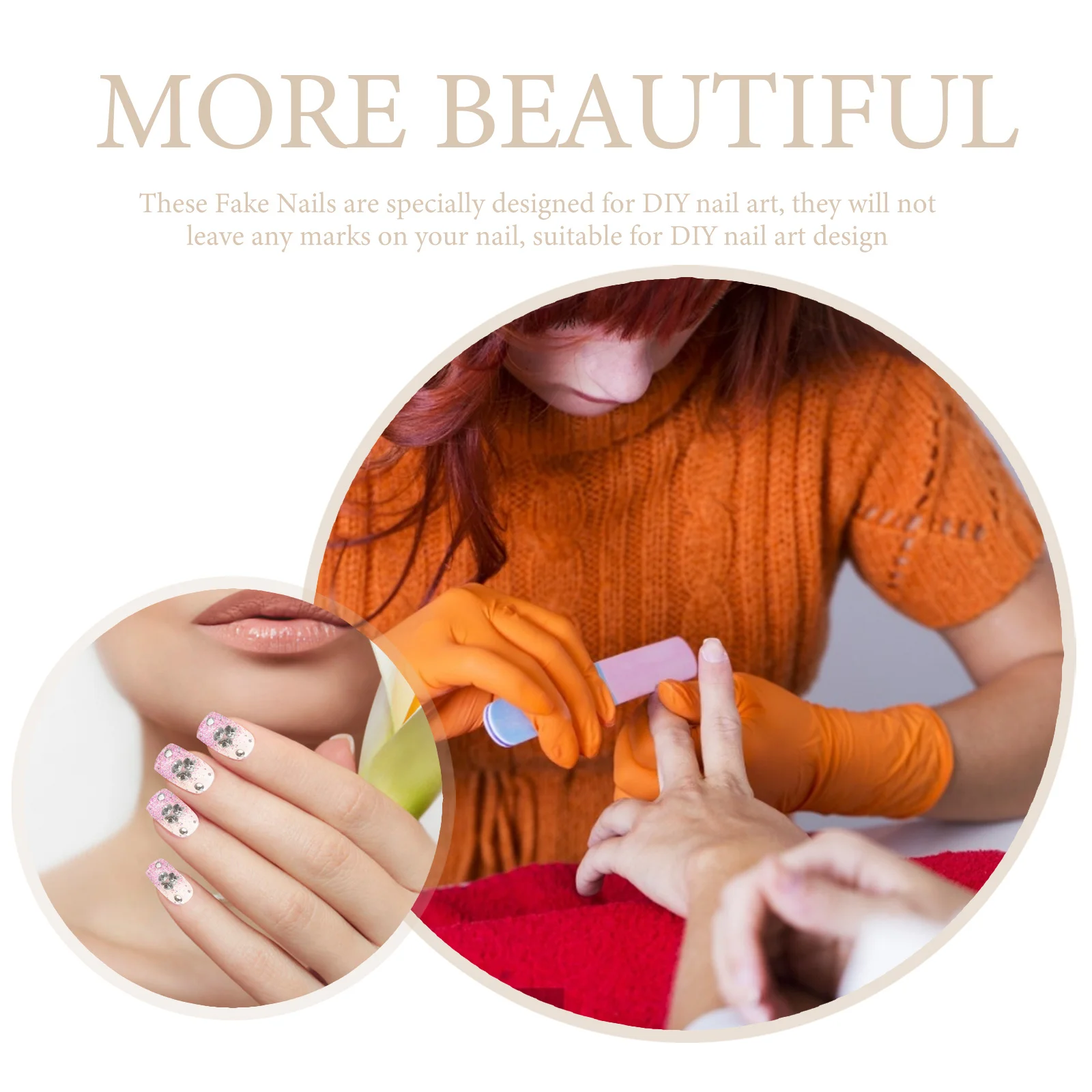 

24Pcs Fake Nails Glitter Purple Artificial Fingernails Natural Full Cover Nail Tips for Women Party DIY Manicure